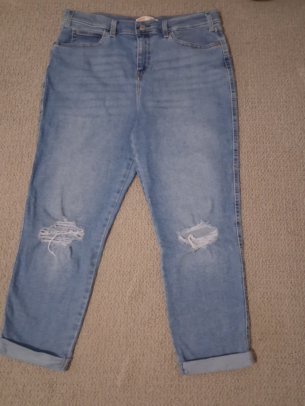 Signature by Levi Strauss Light Blue Distressed Boyfriend Jeans